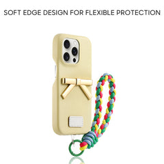 iPhone Lanyard Series | 3D Metal Bow Leather Phone Case