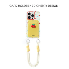 iPhone Lanyard Series | 3D Cherry Design Card Holder Phone Case