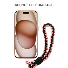 iPhone Lanyard Series | 3D Pearl Heart Genuine Leather Phone Case