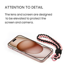 iPhone Lanyard Series | 3D Pearl Heart Genuine Leather Phone Case