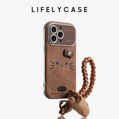 iPhone Lanyard Series | Brown Cartoon Phone Case