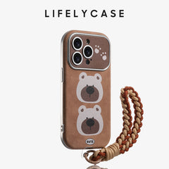 iPhone Lanyard Series | Brown Cartoon Phone Case