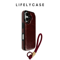 iPhone Lanyard Series | Card Holder Design Leather Phone Case