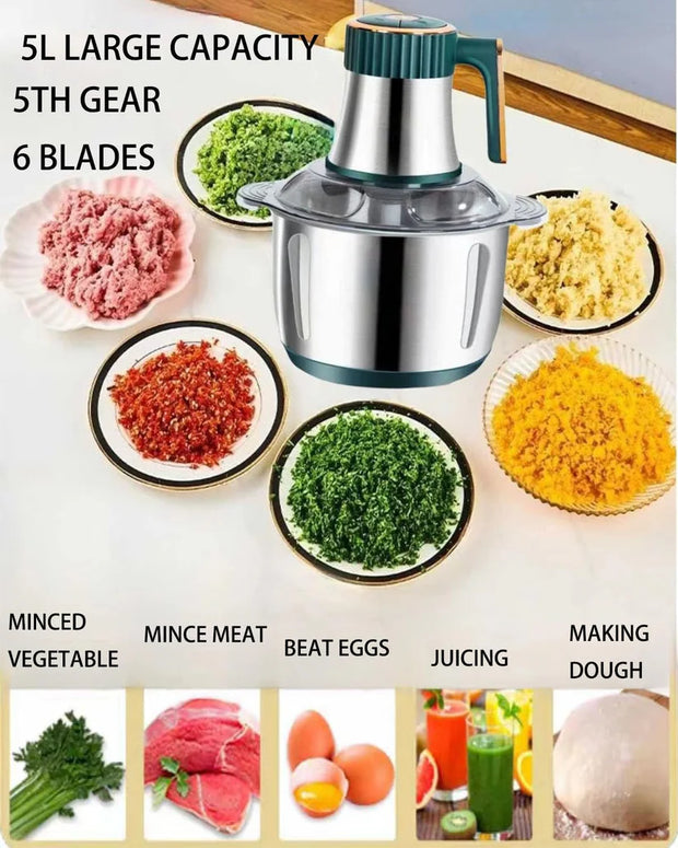*PowerPro 5L Multi-Food Processor™ – Heavy-Duty Electric Meat Grinder &amp; Dough Maker*