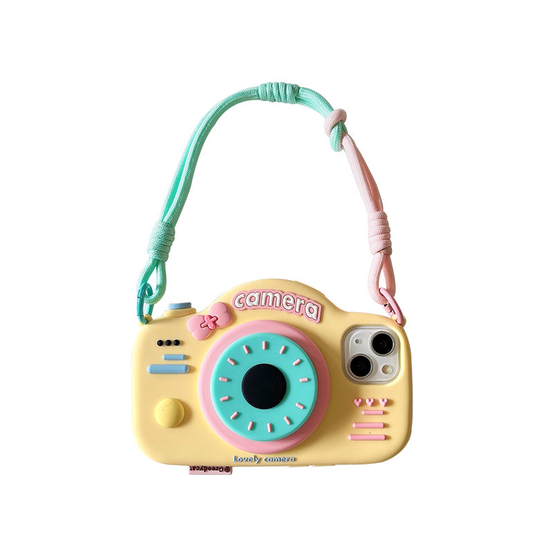 iPhone Lanyard Series | 3D Camera Design Phone Case [with Airbag Holder]