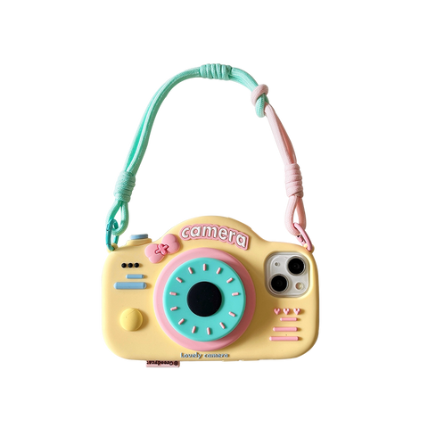 iPhone Lanyard Series | 3D Camera Design Phone Case [with Airbag Holder]