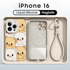 iPhone Lanyard Series | Butter Bear Liquid Silicone MagSafe Phone Case