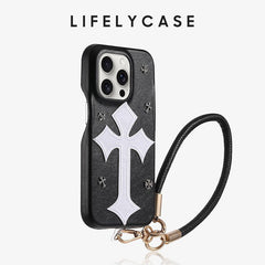 iPhone Lanyard Series |  Cross Leather Phone Case