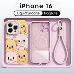 iPhone Lanyard Series | Butter Bear Liquid Silicone MagSafe Phone Case