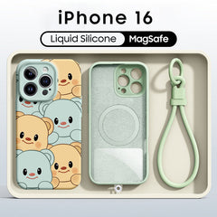 iPhone Lanyard Series | Butter Bear Liquid Silicone MagSafe Phone Case