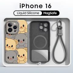 iPhone Lanyard Series | Butter Bear Liquid Silicone MagSafe Phone Case