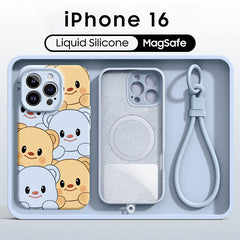 iPhone Lanyard Series | Butter Bear Liquid Silicone MagSafe Phone Case