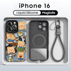 iPhone Lanyard Series | Butter Bear Liquid Silicone MagSafe Phone Case