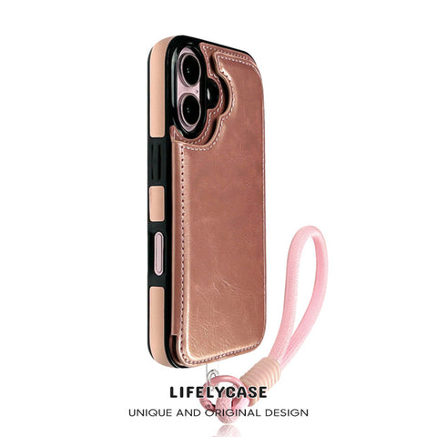 iPhone Lanyard Series | Card Holder Design Leather Phone Case