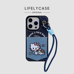 iPhone Lanyard Series | Card Holder Design Hello Kitty Mobile Phone Case